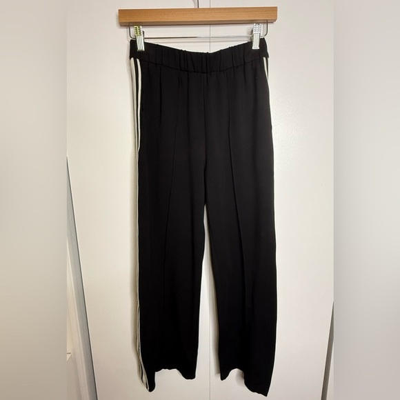 Celine - Black Pull on pants with Pleat and Stripes - Small 100% cotton - Picture 1 of 12